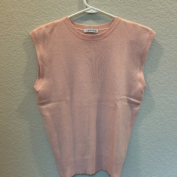 Calvin Klein 100% Cashmere Pink Sleeveless - Picture 1 of 3